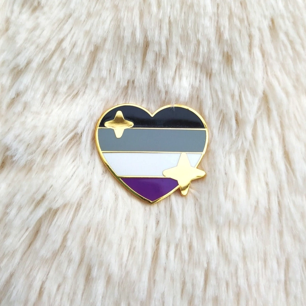 Asexual Sparkling Heart Pin