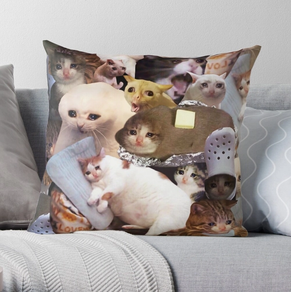 Crying Cat Pillow