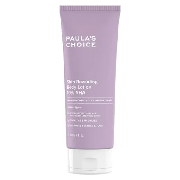 Paula's Choice Skin Revealing Body Lotion 10% AHA - Anti Aging Körper Peeling gegen Pickel, Pigmentflecken & Keratosis Pilaris - mit Glycolsäure & Shea Butter - Alle Hauttypen - 210 ml