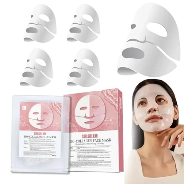 Korean Bio-Collagen Real Deep Mask, Hydrating Collagen Mask Overnight, Anti-aging Kollagen Gesichtsmaske, Collagen Reverse Film Volume Peel off Mask,Lösliche Kollagen-Ergänzungsfolie Gesichtsmaske (5)