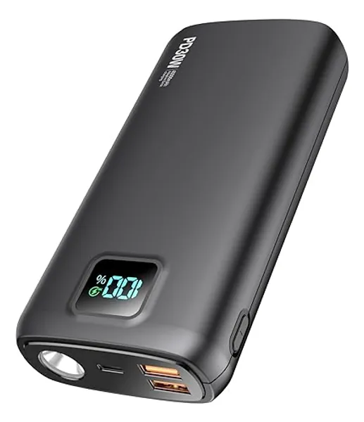 Portable-Charger-Power-Bank - 40000mAh Power Bank PD 30W and QC 4.0 Quick Charging Built-in Bright flashlight LED Display 2 USB 1Type-C Output for Most Electronic Devices on The Market(Carbon Black) - Carbon Black
