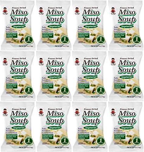 Miko Brand Freeze Dried Soup, Vegetarian, miso, 3.24 Ounce (Pack of 12)