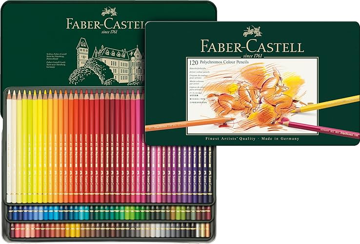 Faber-Castell Art & Graphic Polychromos Colour Pencil, Multicoloured, Tin Of 120, For Art, Craft, Drawing, Sketching, Home, School, University, Colouring - Polychromos Colour Pencil - Tin - 120 count (Pack of 1)