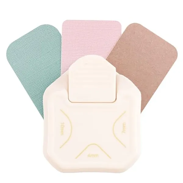 Vaessen Creative, 3-in-1 Corner Punch for Card Making, Scrapbooking, DIY projects, 4-7-10mm,White/Pink