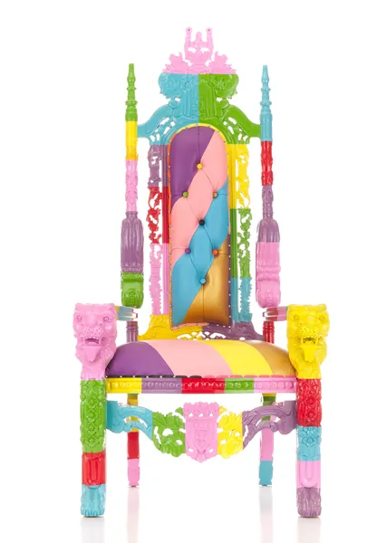 King David Lion Throne Chair - Rainbow