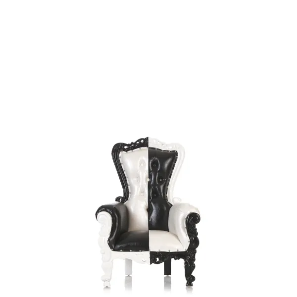 Mini Tiffany Kids Throne Chair - Black / White