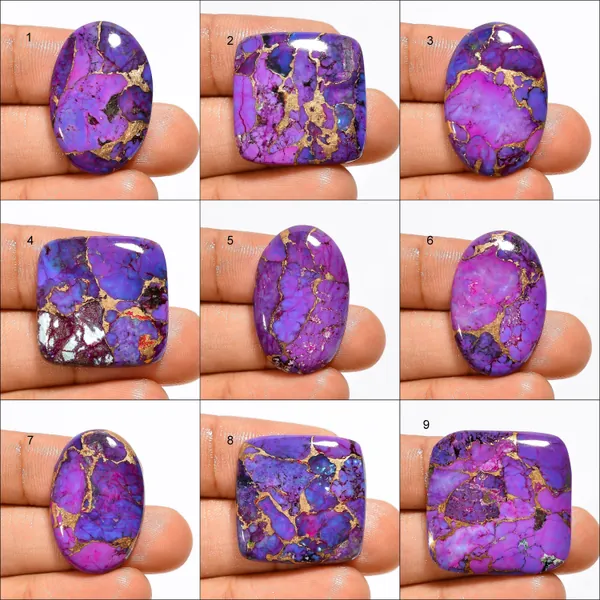 Natural Purple Copper Turquoise Cabochon Loose Gemstone Purple Copper Turquoise Gemstone Jewelry Making Stone  As Picture