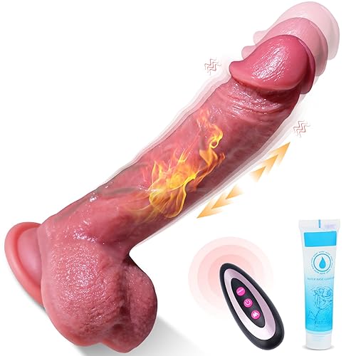 Female Sex Toys Thrusting Dildo - Sex Toys Realistic Silicone Anal Dildo with Vibrating & Thrusting & Heating & Remote, Adult Sex Toys Suction Cup Dildo Vibrator for Clit G-spot Stimulation, 8.5''