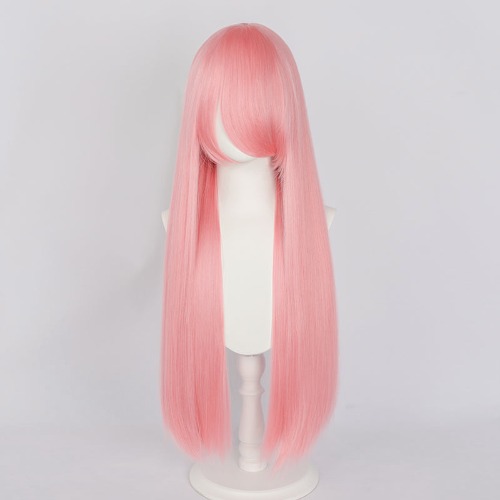 【Ready For Ship】【Matte  Wig】Dokidoki Universal Wig White/Pink/Red/Blond/Orange/Blue/Green/Purple 80 CM Long Straight Wig | Pink