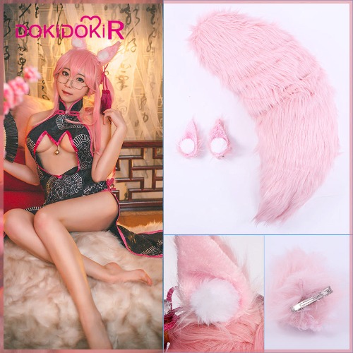 DokiDoki-R Game Fate Cosplay Accessory Tamamo no Mae Ears Tail Fate/Grand Order Fate/EXTRA | Brown