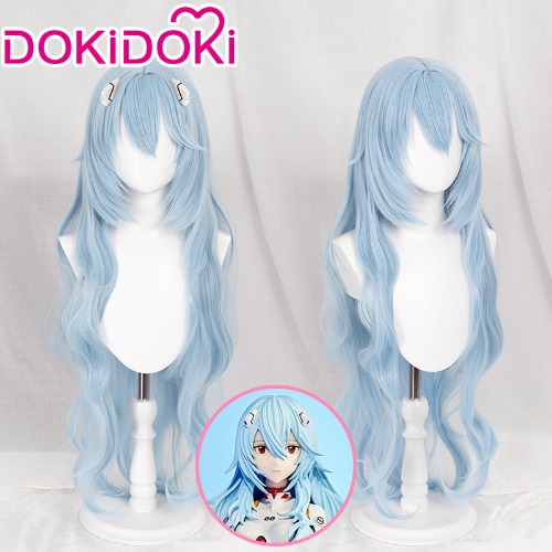 DokiDoki Anime EVA Neon Genesis Evangelion Cosplay Ayanami Rei Wig Long Blue wig | Wig-PRESALE