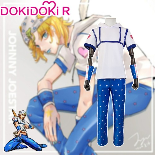 【Size S-2XL】DokiDoki-R Anime JoJo's Bizarre Adventure Cosplay STEEL BALL RUN Cosplay Men Johnny Joestar Costume | M