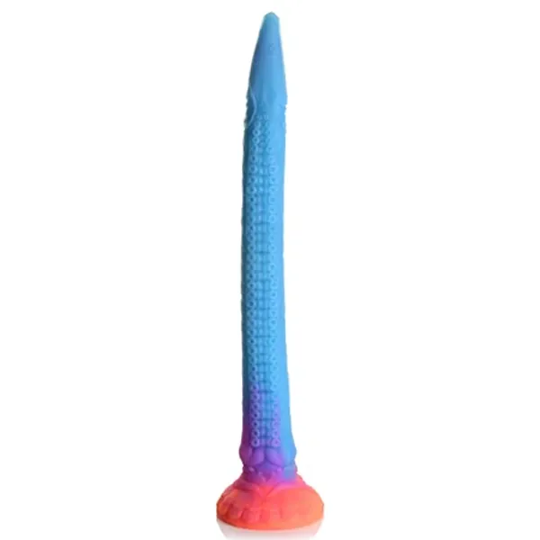 CREATURE COCKS Makara Glow-in-the-Dark Silicone Snake Dildo for Men, Women, & Couples. Premium Silicone Strong Suction Base Glow In The Dark Dildo. 1 Piece, Blue.
