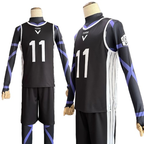 HOLOUN-Blue Lock Anime Cosplay Costume, Reo, Mikage, Nagi, Cosplay, Preto Jersey, Uniforme de Treinamento de Futebol, Rose Net, Sintético, XXS-2XL - AliExpress 