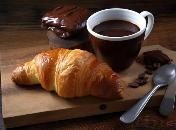 Coffee ☕️ and a chocolate croissant 🥐.