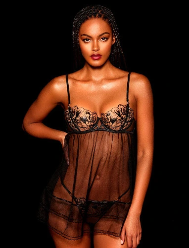 Seraphina black lingerie set [honeybirdette.com].