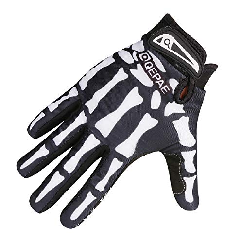 Azarxis Cycling Gloves Full Finger Bike Glove with Skeleton Design Anti-Slip Shock-Absorbing Pad Breathable Fit for Mountain Cycle Road Bicycle Outdoor Sports for Men Women Adutl Youth - Black - L