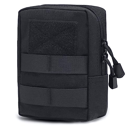 TRIWONDER Tactical Molle Pouch Waist Bag EDC Utility Gadget Tool Bag Organizer Pocket Outdoor Hanging Accessory Bag for Backpack Vest Military Airsoft Shooting Storage Bag - 03 Black