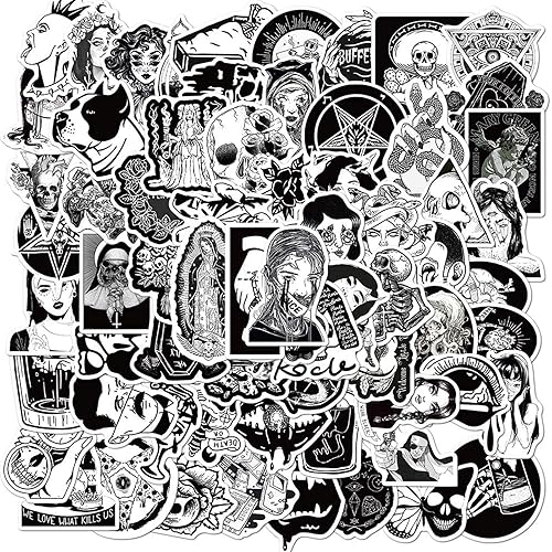Gothic Stickers Cool Sticker 100 Pcs Stickers for Laptop Water Bottles Guitar Computer Phone Travel Case Trendy Stickers for Teens Kids Girls Boys - Gothic