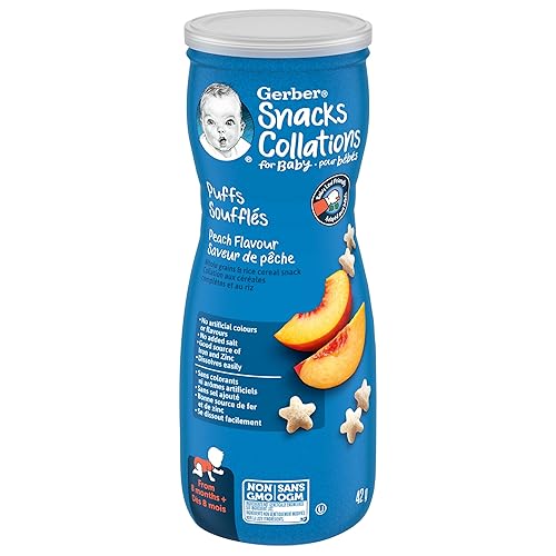 GERBER Puffs Peach Baby Snacks, 42 g