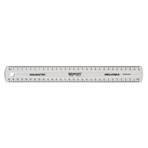 Westcott 30cm Clear Non-Shatter Ruler (38258)