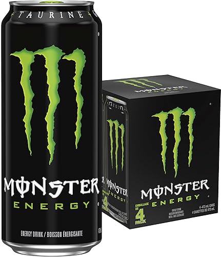Monster Energy, Original, 473mL Cans, Pack of 4 - Original