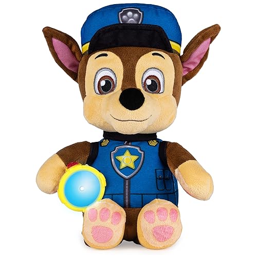 PAW Patrol, Snuggle Up Chase Plush with Flashlight and Sounds, for Kids Aged 3 and Up - Chase