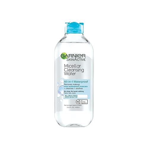 Garnier Micellar Water For Waterproof Makeup, Hydrating Facial Cleanser & Makeup Remover, Suitable for Sensitive Skin, Vegan, Cruelty Free, 13.5 Fl Oz (400mL), 1 Count - 13.5 Fl Oz (Pack of 1)