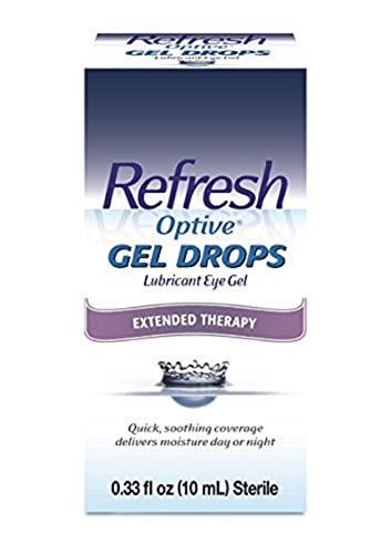 Refresh Optive Gel Drops Lubricant Eye Gel, 0.33 Fl Oz (Pack of 1) Sterile, Packaging May Vary - No Flavor - 0.33 Fl Oz (Pack of 1)