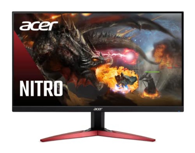 Acer Nitro KG241Y Sbiip 23.8” Full HD (1920 x 1080) VA Gaming Monitor | AMD FreeSync Premium Technology | 165Hz Refresh Rate | 1ms (VRB) | ZeroFrame Design | 1 x Display Port 1.2 & 2 x HDMI 2.0 - 23.8-inch - Gaming Monitor