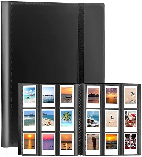 432 Pockets Mini Film Album for Fujifilm Instax Mini Film (54 x 86 mm) / Compatible with Polaroid Zink Photo Paper (2 X 3"/50 X 76 mm) / Kodak Zink Photo Paper/HP Sprocket Photo Paper (Black) - Black