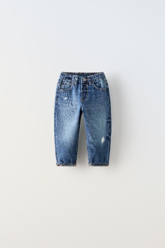 LOW-RISE RIPPED JEANS