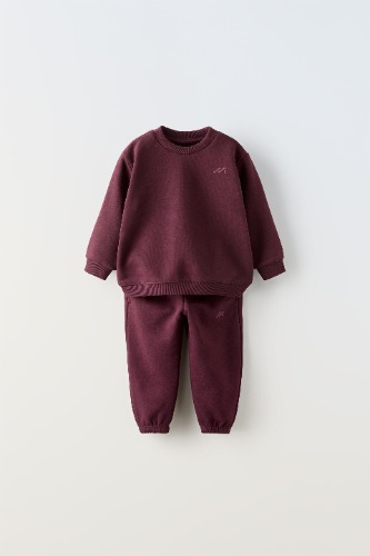 EMBROIDERED SWEATSHIRT AND JOGGERS MATCHING SET