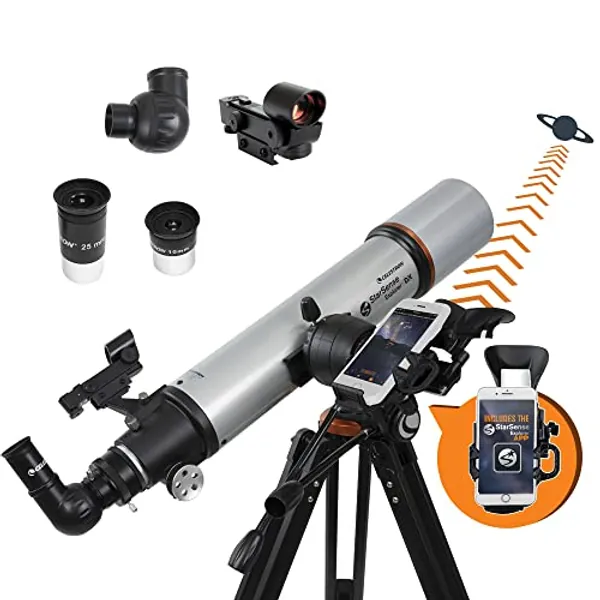 Celestron – StarSense Explorer DX 102AZ Smartphone App-Enabled Telescope – Works with StarSense App to Help You Find Stars, Planets & More – 102mm Refractor – iPhone/Android Compatible - StarSense Explorer DX 102