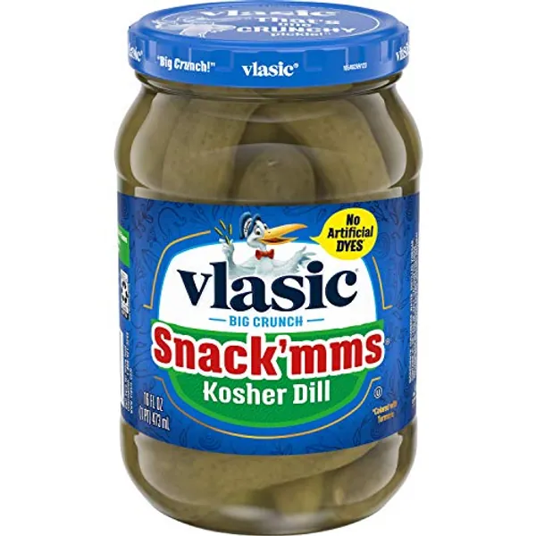 Vlasic Snack'mms Kosher Pickles Dill Minis, Keto Friendly, 16 FL OZ (Pack of 6) - 16 Ounce (Pack of 6)