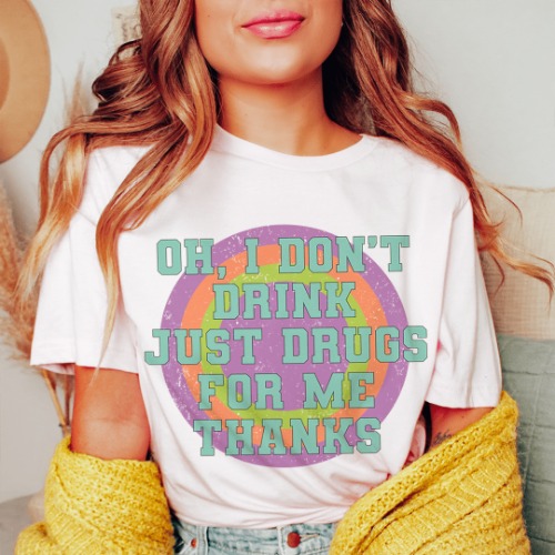 I Don't Drink Tee - Heather Prism Mint / M