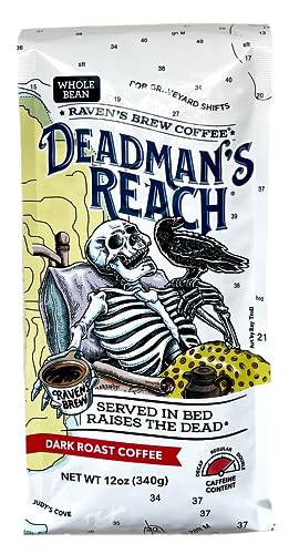 Raven's Brew Coffee High Caffeine Coffee Dark Roast Whole Bean – Deadman's Reach 12oz - 340.2 g (Pack of 1)