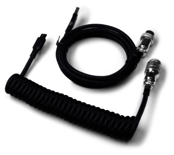 Keyboard Coiled Aviator Cable - Black