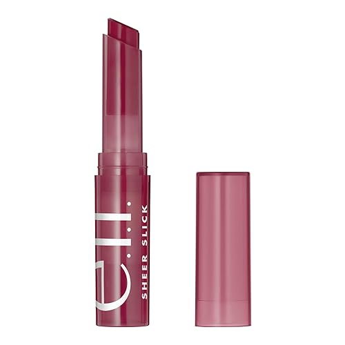 e.l.f. Sheer Slick Lipstick, Hydrating Lipstick For Sheer Color With A Shiny Finish, Infused With Vitamin E, Vegan & Cruelty-free, Black Cherry - Black Cherry - 0.09 Ounce (Pack of 1)