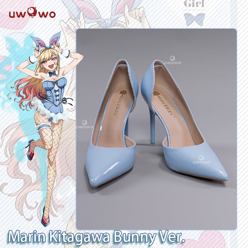 Uwowo Anime/Manga My Dress-Up Darling Cosplay Marin Kitagawa Blue Bunny Girl Cosplay Shoes - 39