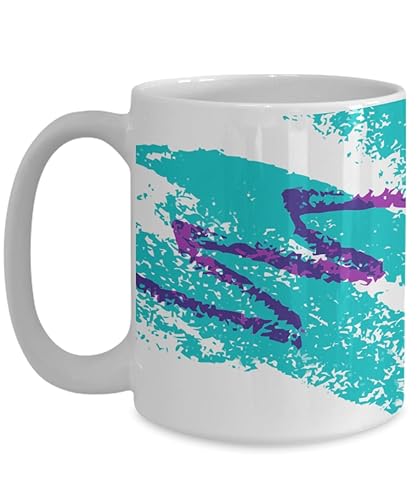 Nostalgic 90s Jazz Print Mug- 15oz - White