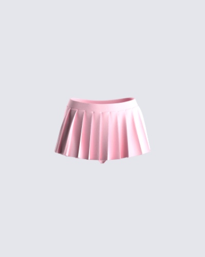 Uma Pink Micro Mini Pleated Skort | XS