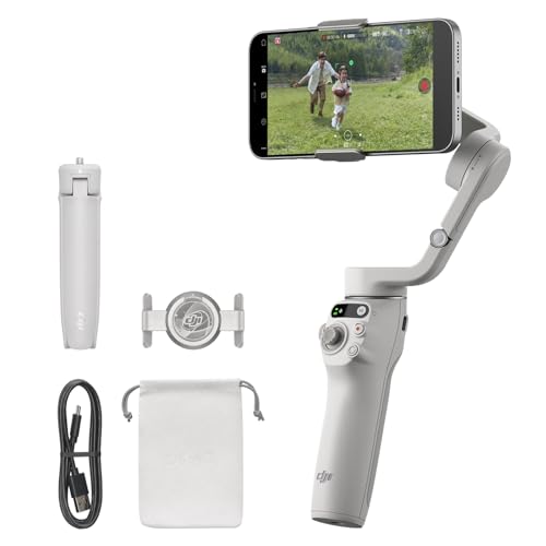 DJI Osmo Mobile 6, 3-Axis Phone Gimbal, Object Tracking, Built-in Extension Rod, Portable and Foldable, Android and iPhone Gimbal, Vlogging Stabilizer, YouTube TikTok Video, Platinum Gray - Platinum Gray - Standalone