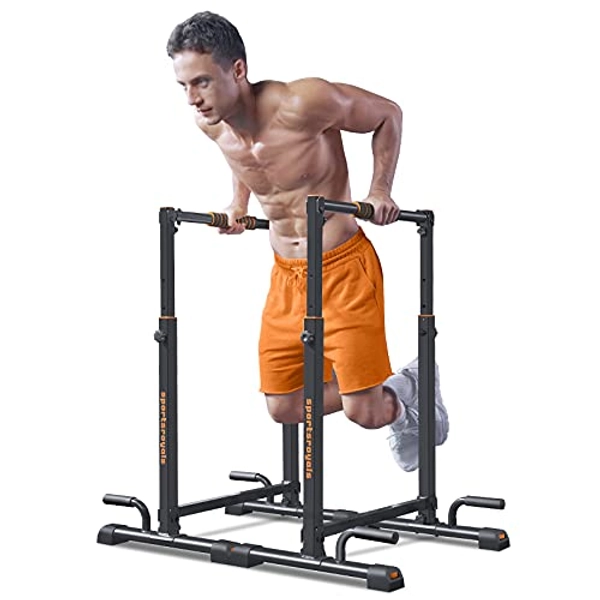 Sportsroyals Dip Bar, Adjustable Parallel Bars for Home Workout, Dip Station with (300/800/1200LBS) Loading Capacity