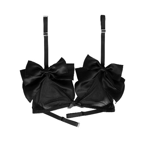 Bonnie Bralette Black Mesh and Silk | Black Mesh and Silk / L