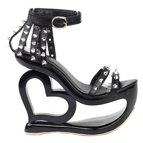 Hollow Heart Platforms - Black / 7