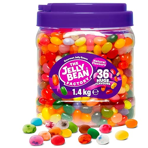 The Jelly Bean Factory, Gourmet Jelly Beans 1,4 KG Glas - 36 natürliche Geschmacksrichtungen, Retro Süßigkeiten, fruchtige Geschenke für Kinder und Erwachsene - Süßigkeiten Geschenk