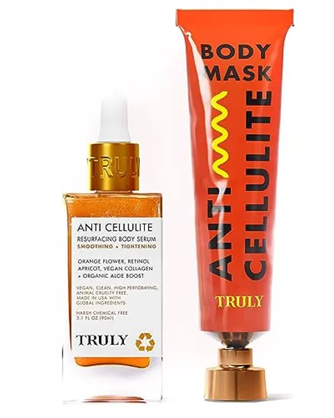 Truly Beauty Anti-Cellulite Bundle - Tight cellulite cream, helps lighten skin - Helps tighten skin, tightening cream and mask Cellulite Remover, Anti Cellulite Cream for Thighs and Butt