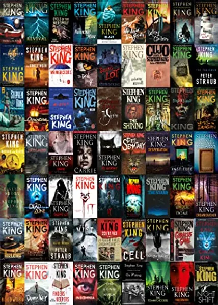 PICKFORU Stephen King Books Puzzle, 1000 Pieces, Horror Movie Jigsaw for Adults, Literary Home Decor