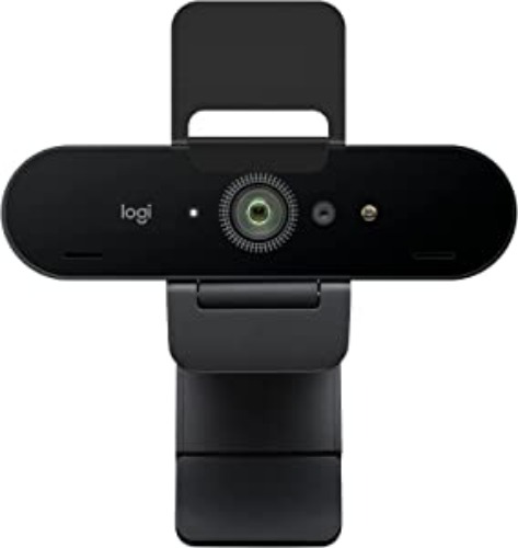 Logitech Brio 4K Webcam, Ultra 4K HD Video Calling, Noise-Canceling mic, HD Auto Light Correction, Wide Field of View, Works with Microsoft Teams, Zoom, Google Voice, PC/Mac/Laptop/Macbook/Tablet - Webcam